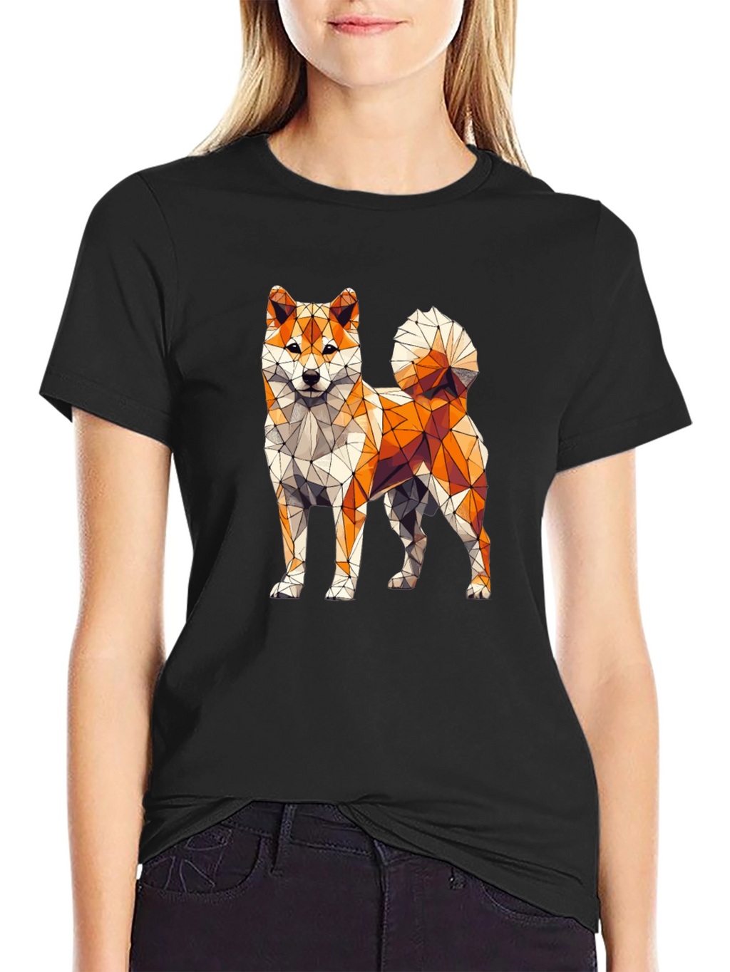 Geometric Shiba Inu Graphic Tee