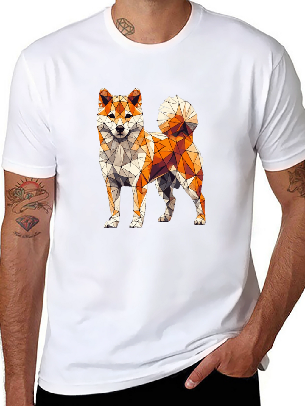 Geometric Shiba Inu Graphic Tee