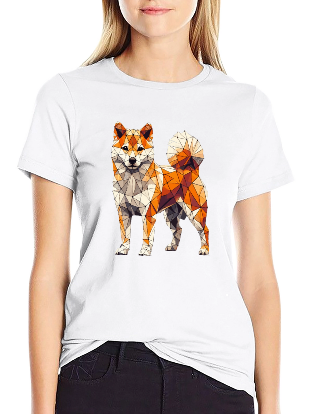 Geometric Shiba Inu Graphic Tee