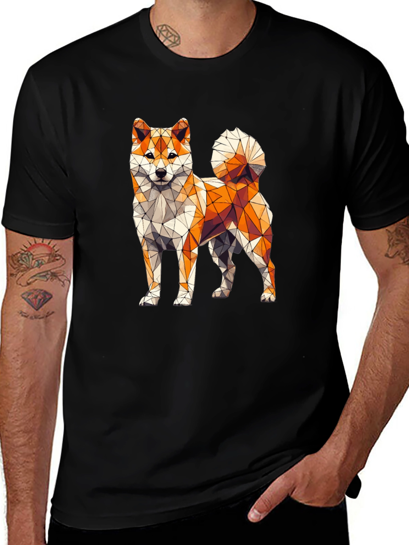 Geometric Shiba Inu Graphic Tee