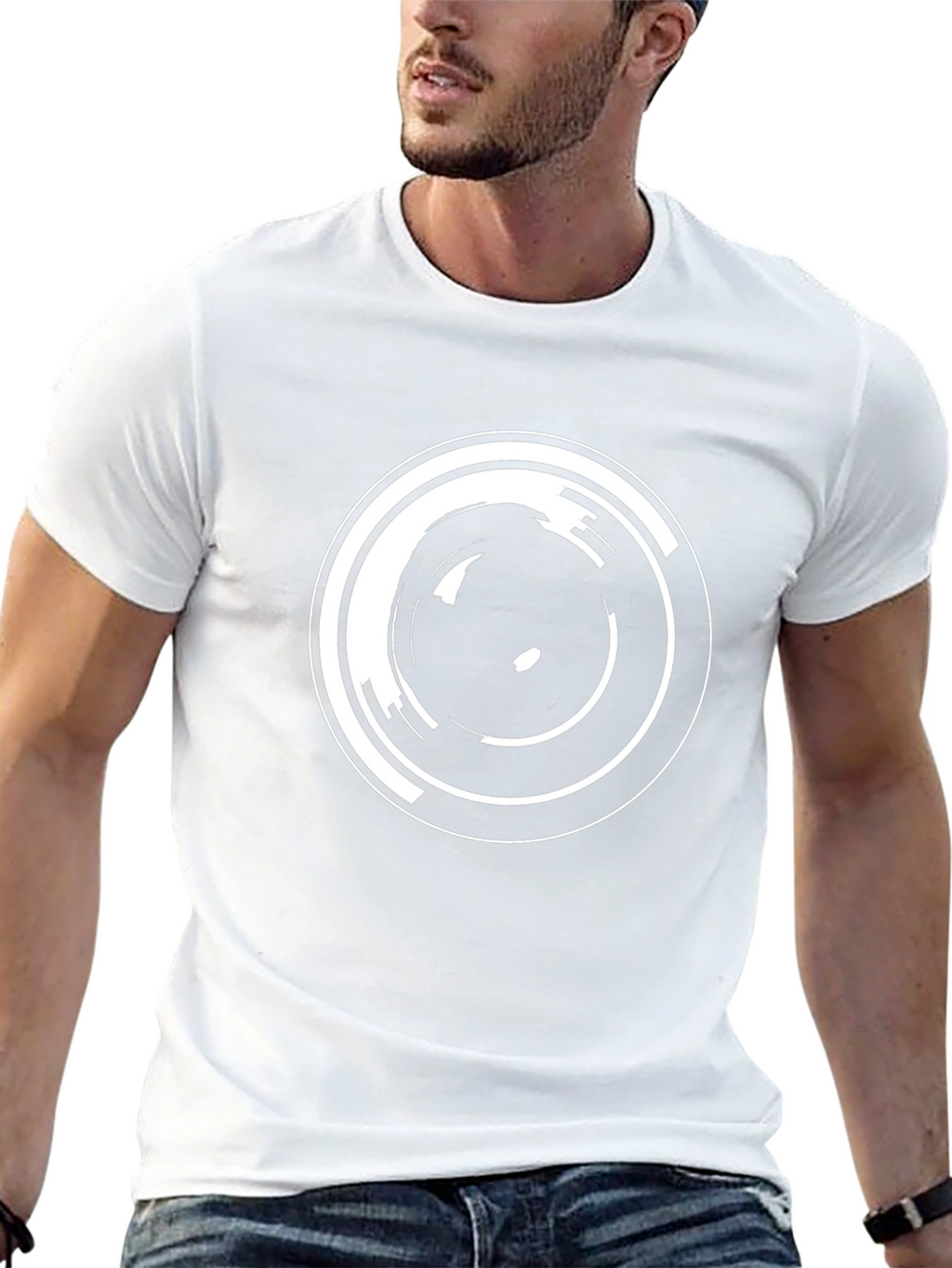 Abstract Circle Graphic Black T-Shirt