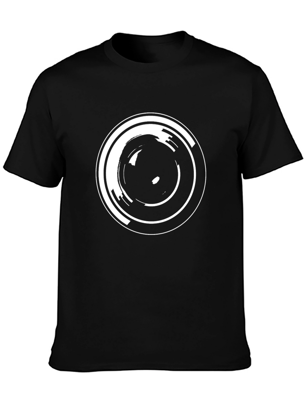 Abstract Circle Graphic Black T-Shirt