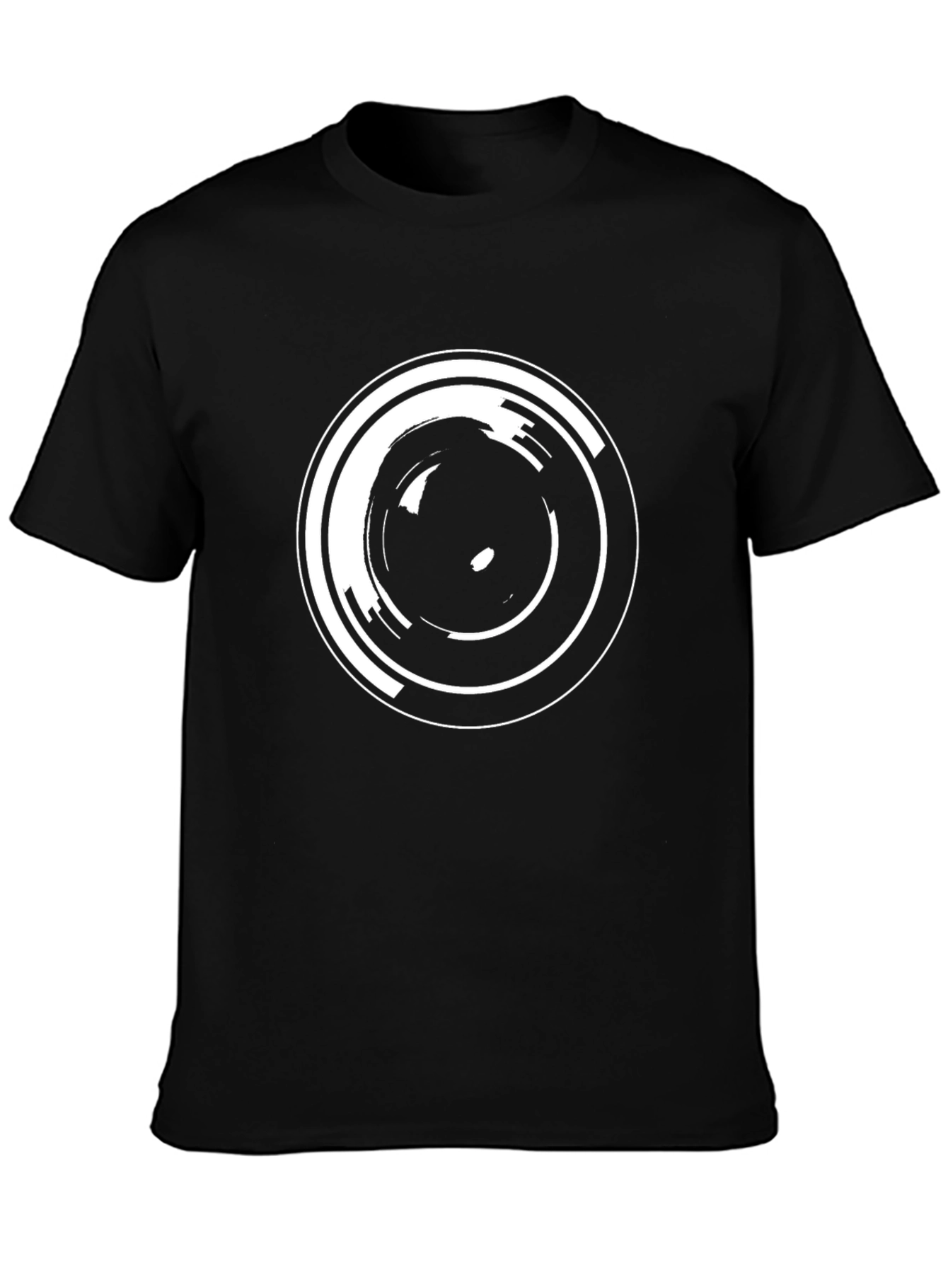 Abstract Circle Graphic Black T-Shirt