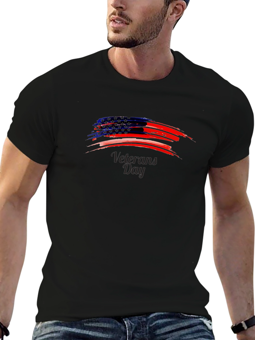 Veterans Day T-Shirt - American Flag Design