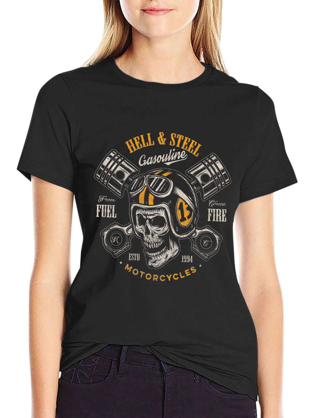Hell & Steel Motorcycle Graphic T-Shirt