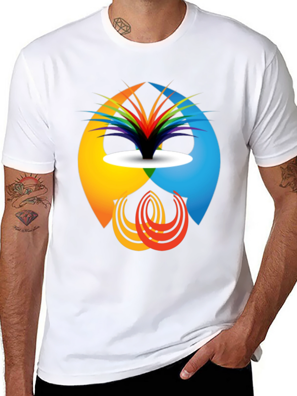 Abstract Design Graphic Tee - Modern Casual Shirt