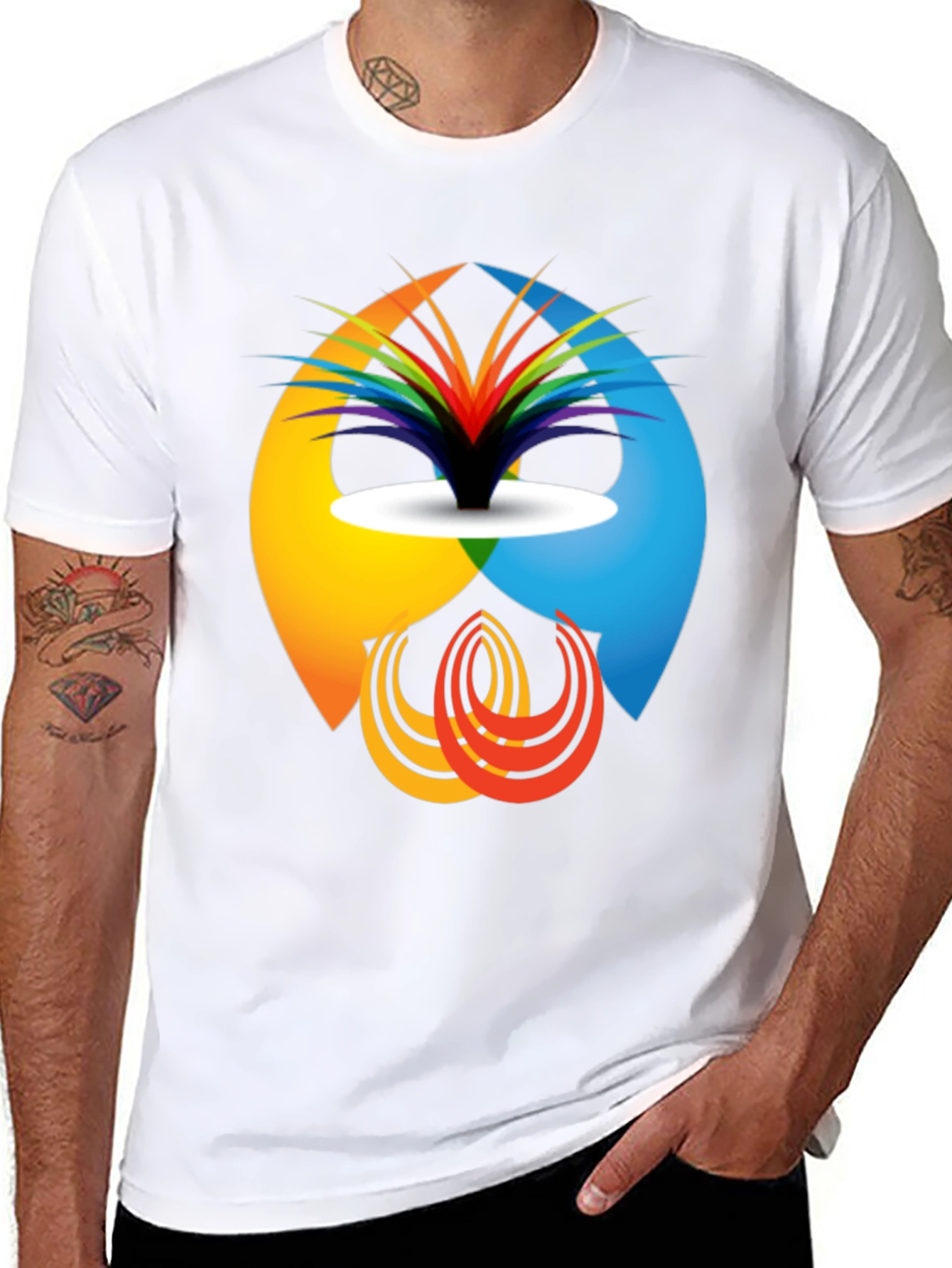 Abstract Design Graphic Tee - Modern Casual Shirt