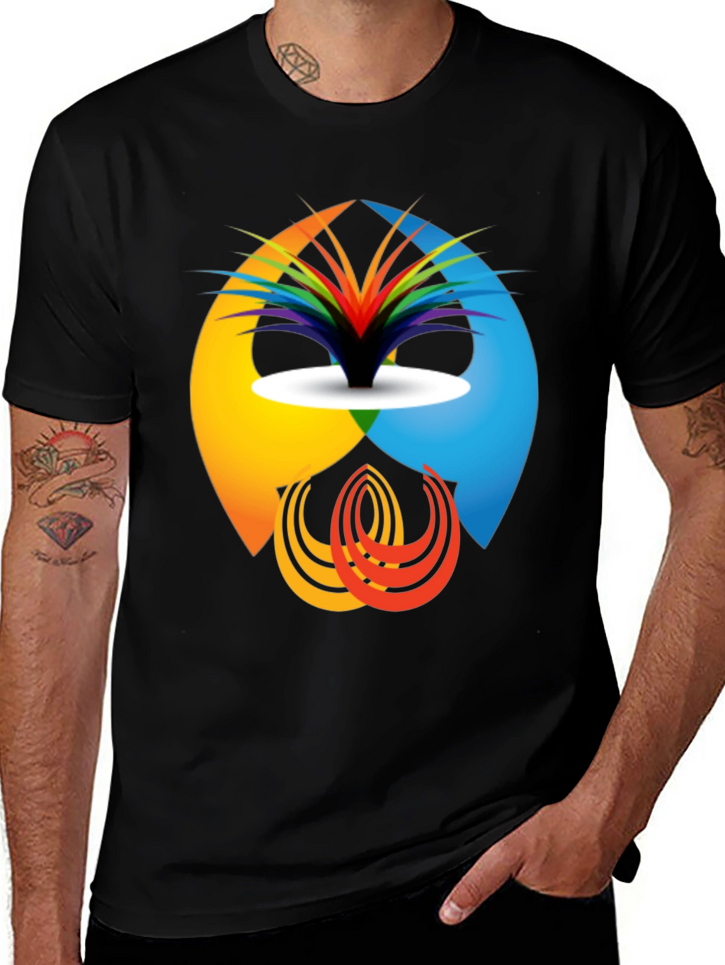 Abstract Design Graphic Tee - Modern Casual Shirt