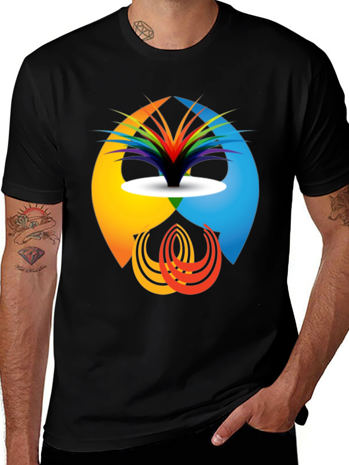 Abstract Design Graphic Tee - Modern Casual Shirt