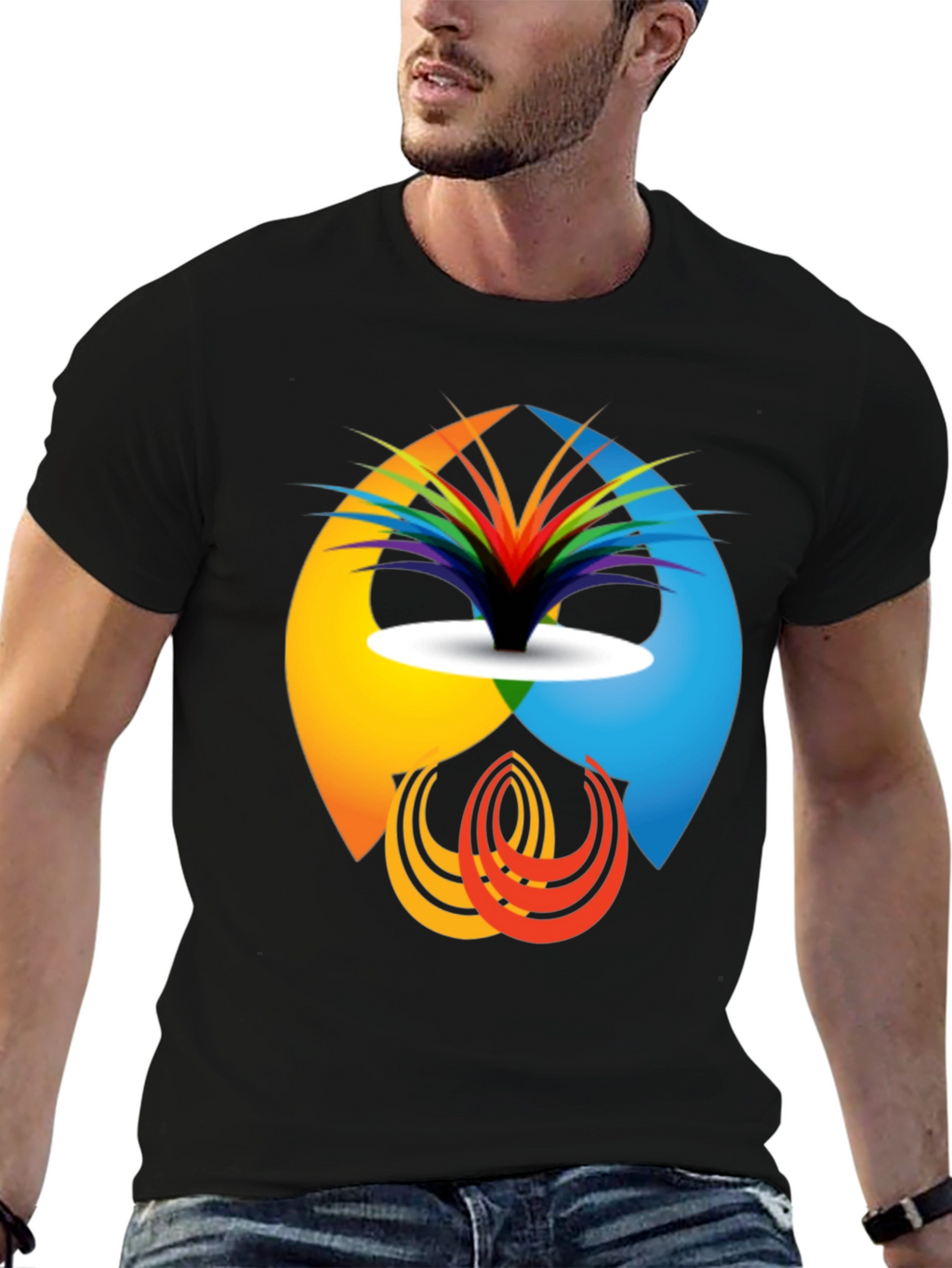 Abstract Design Graphic Tee - Modern Casual Shirt