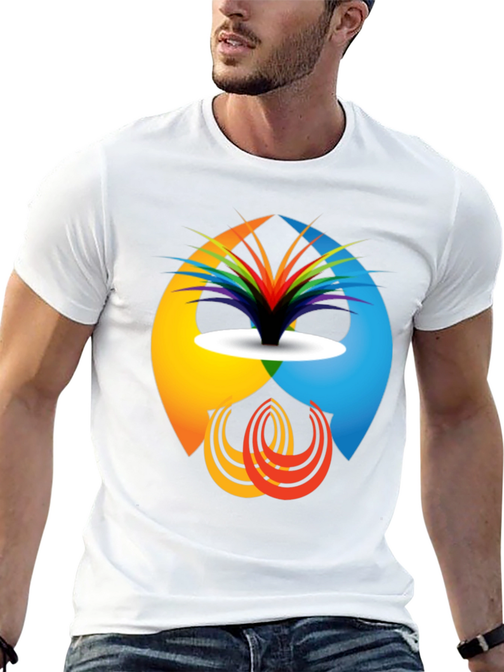 Abstract Design Graphic Tee - Modern Casual Shirt