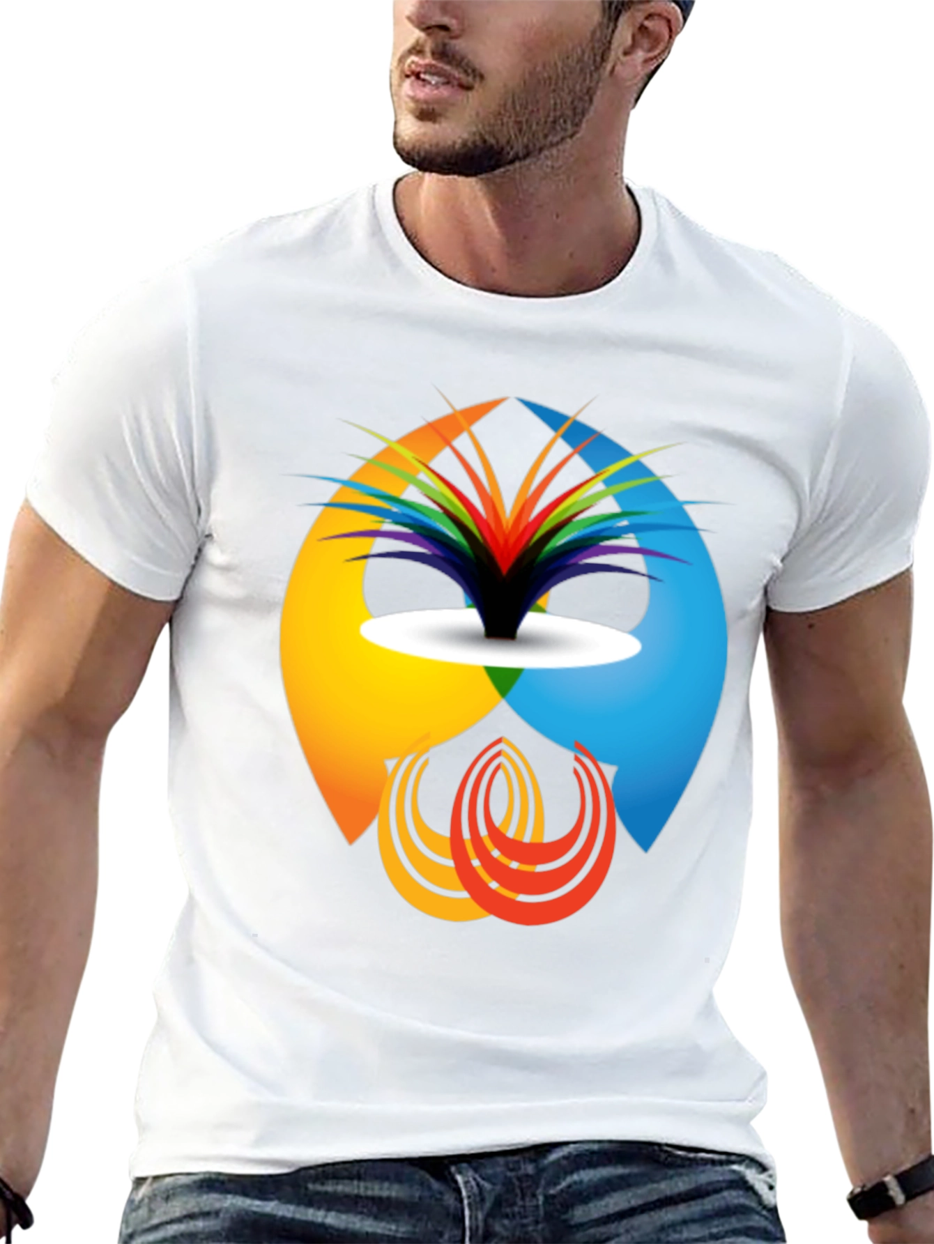Abstract Design Graphic Tee - Modern Casual Shirt