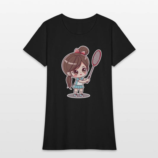 Badminton Girl Comic Style