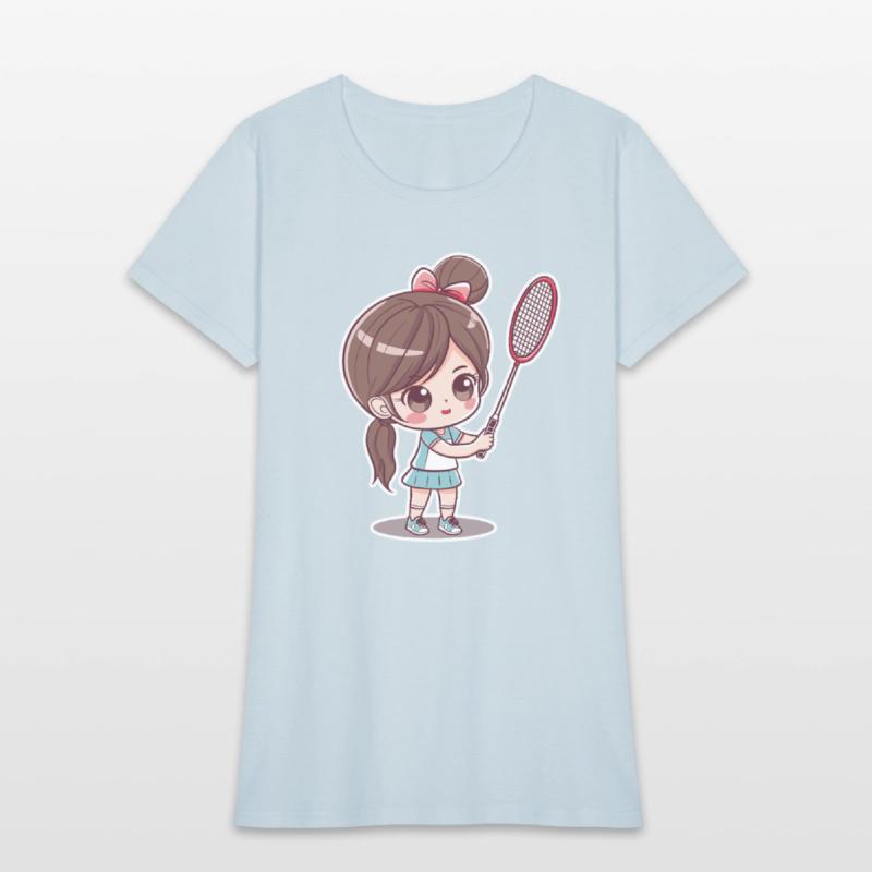 Badminton Girl Comic Style