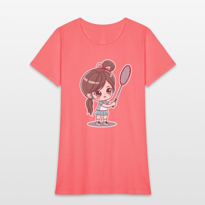 Badminton Girl Comic Style