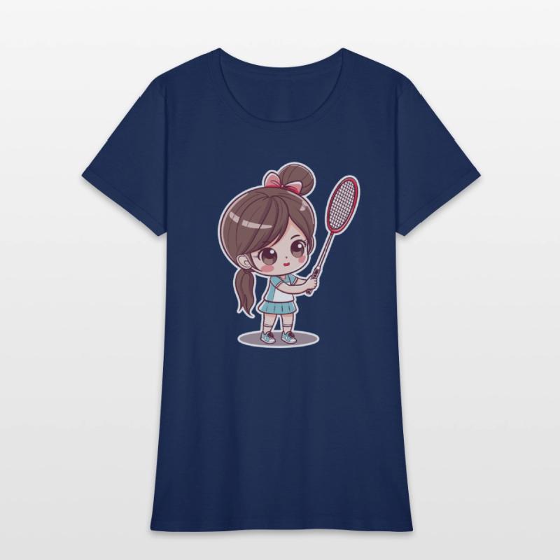 Badminton Girl Comic Style