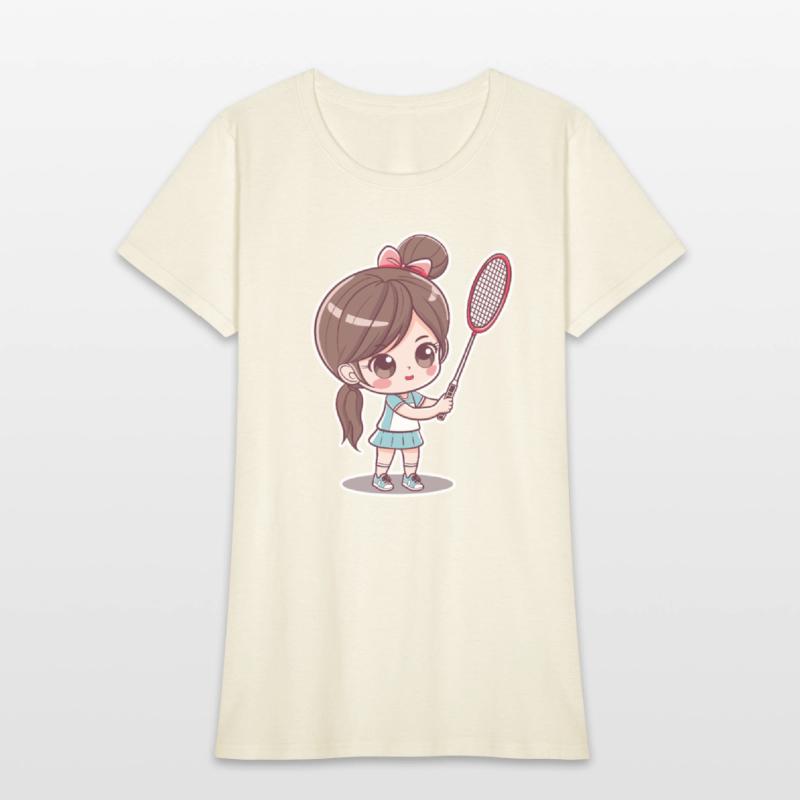 Badminton Girl Comic Style