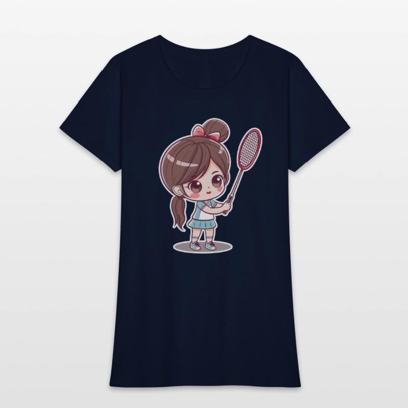 Badminton Girl Comic Style