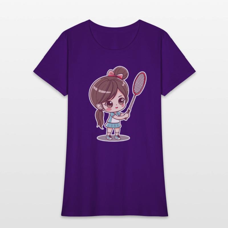 Badminton Girl Comic Style