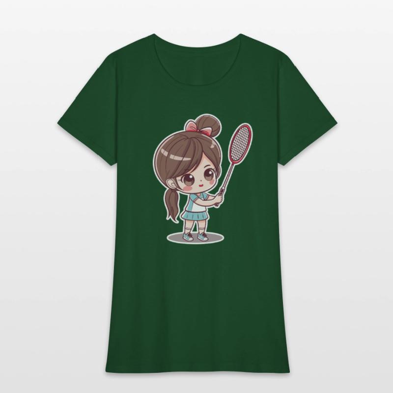 Badminton Girl Comic Style
