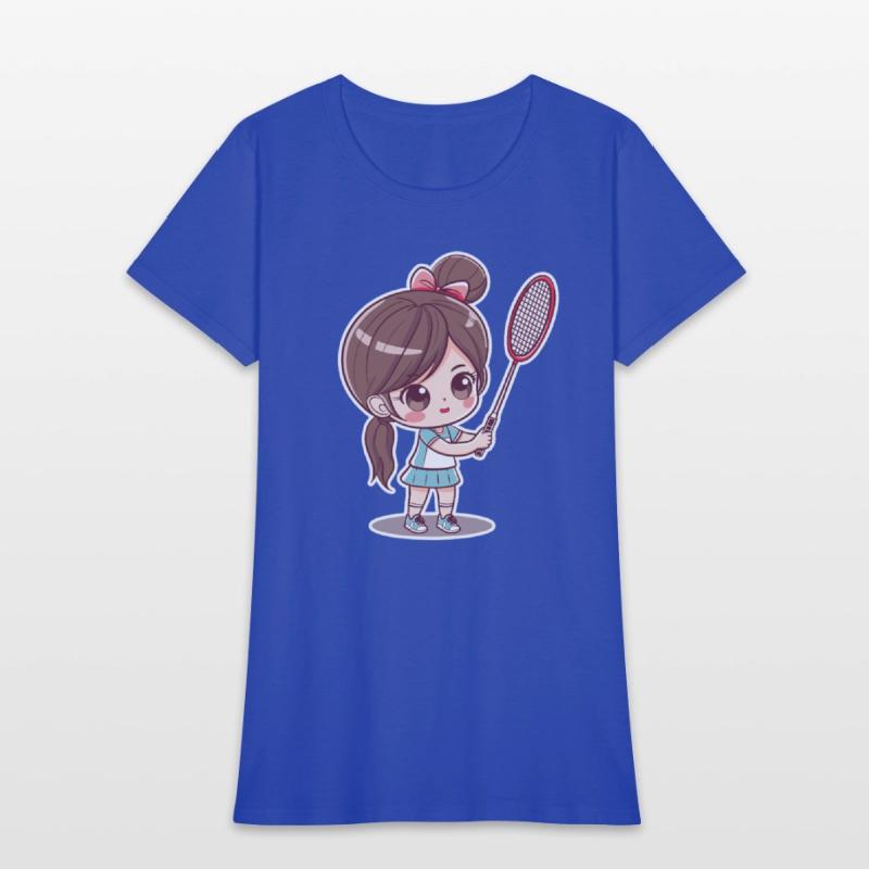 Badminton Girl Comic Style