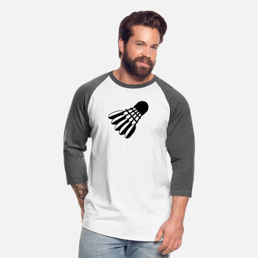 Badminton shuttlecock logo with feathers