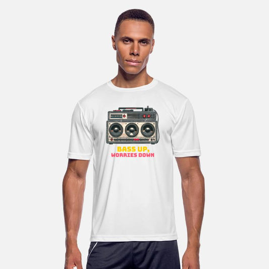 Bass up , worries down, sound system tshirt