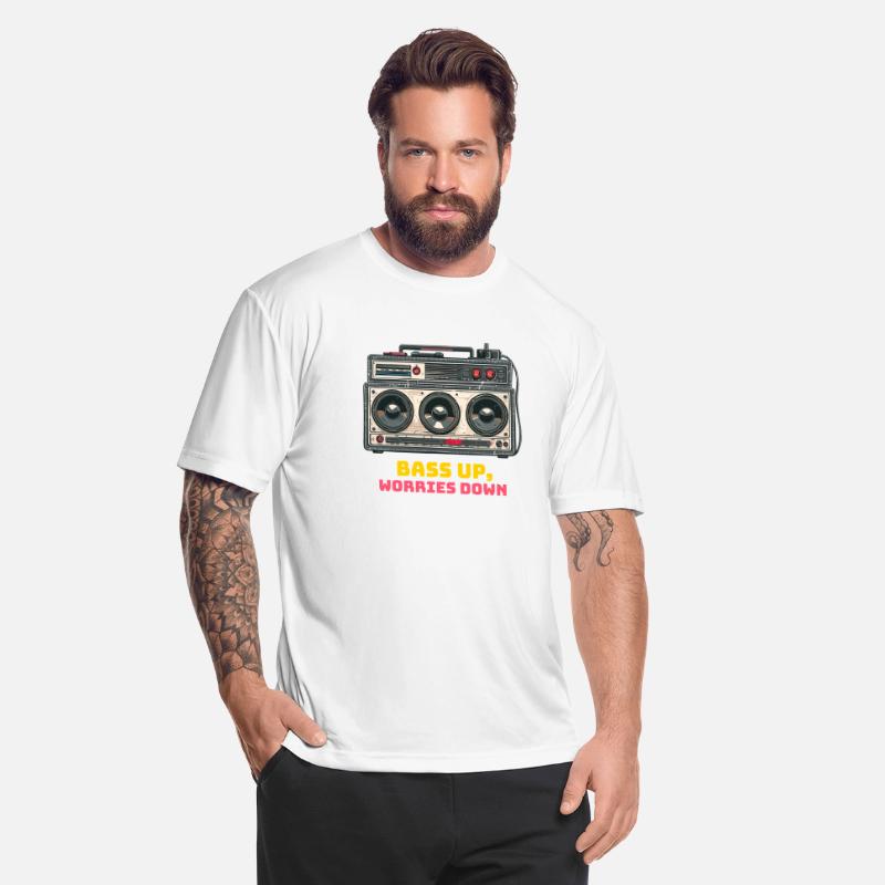 Bass up , worries down, sound system tshirt