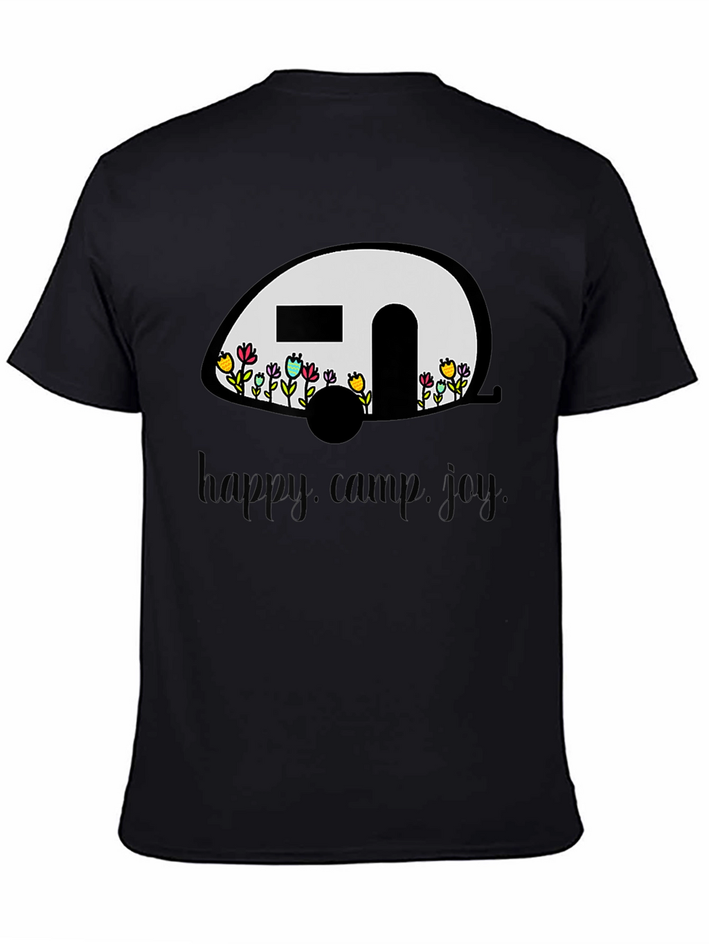 Happy Camper Graphic T-Shirt - Black