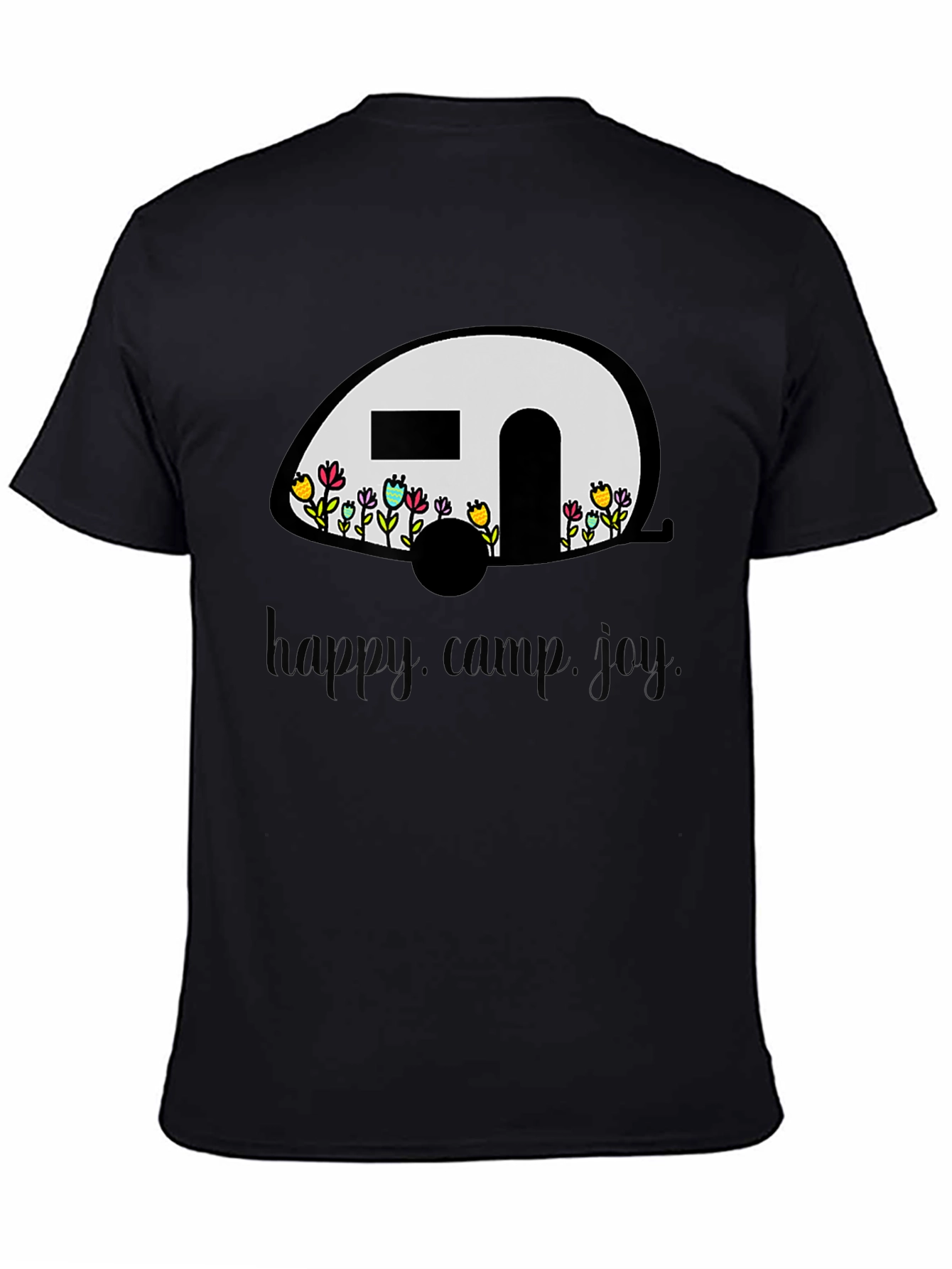 Happy Camper Graphic T-Shirt - Black