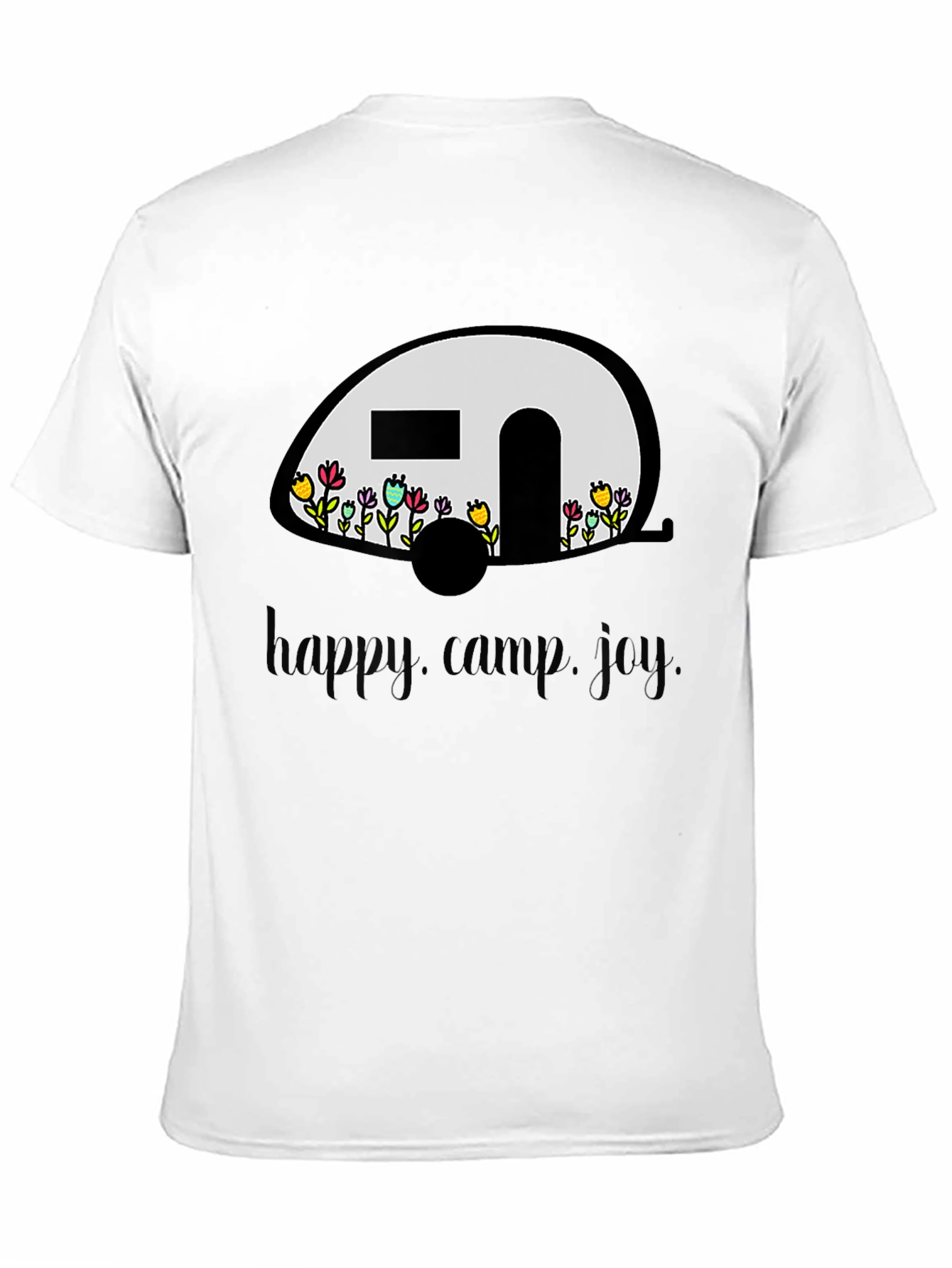 Happy Camper Graphic T-Shirt - Black