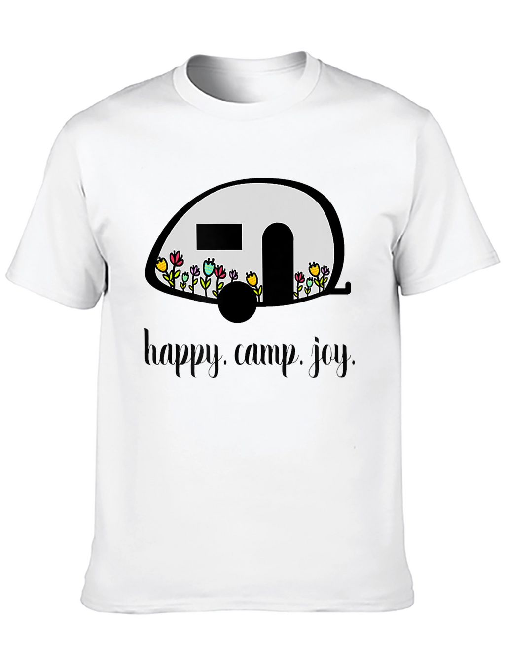 Happy Camper Graphic T-Shirt - Black