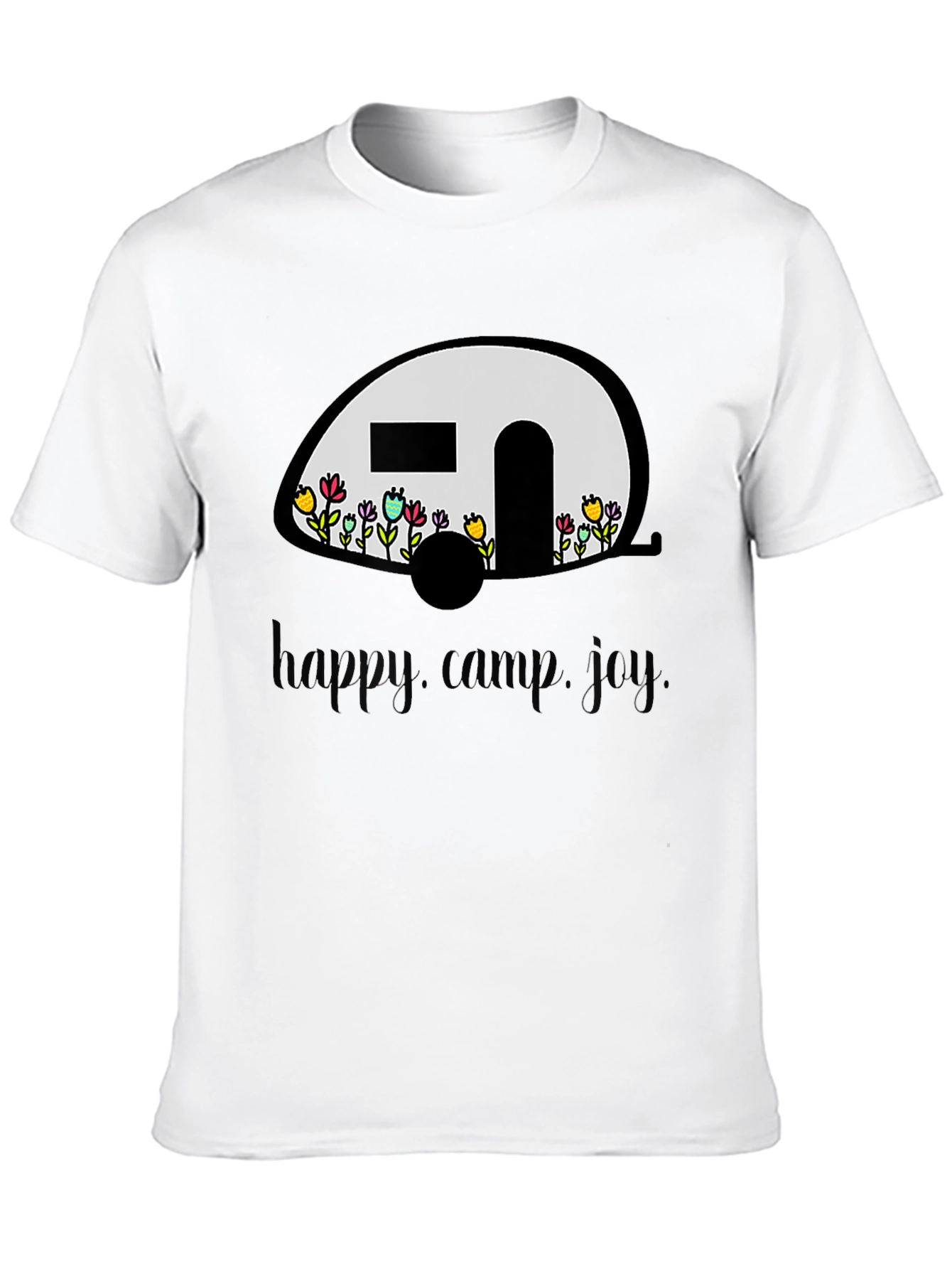 Happy Camper Graphic T-Shirt - Black