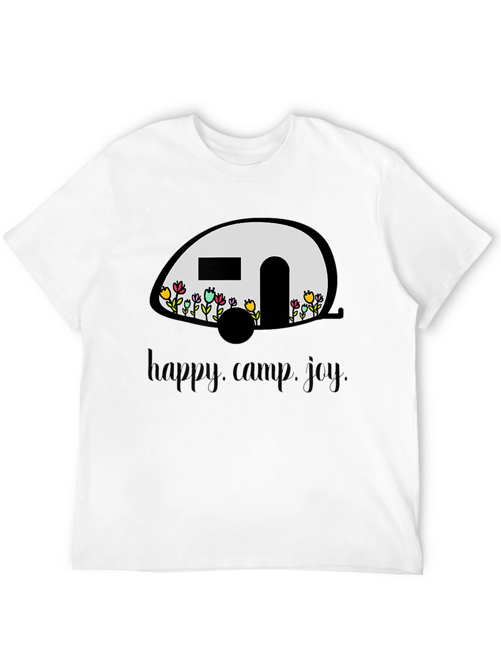 Happy Camper Graphic T-Shirt - Black