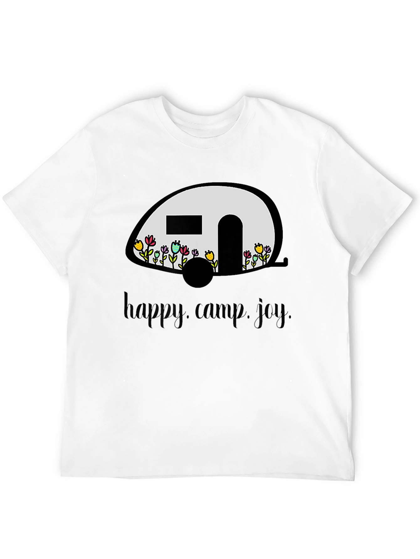 Happy Camper Graphic T-Shirt - Black