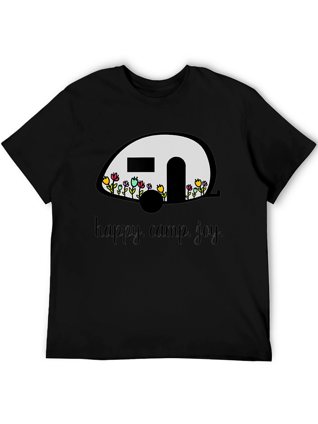 Happy Camper Graphic T-Shirt - Black