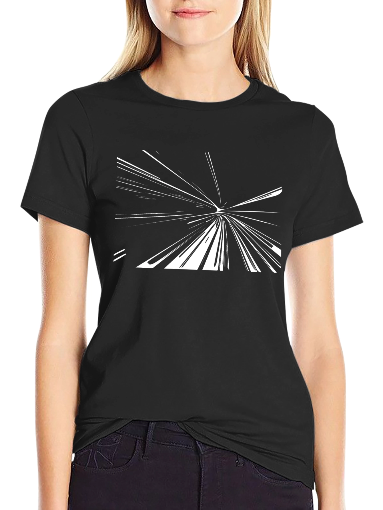 Modern Tunnel Graphic Tee - Black Cotton Blend