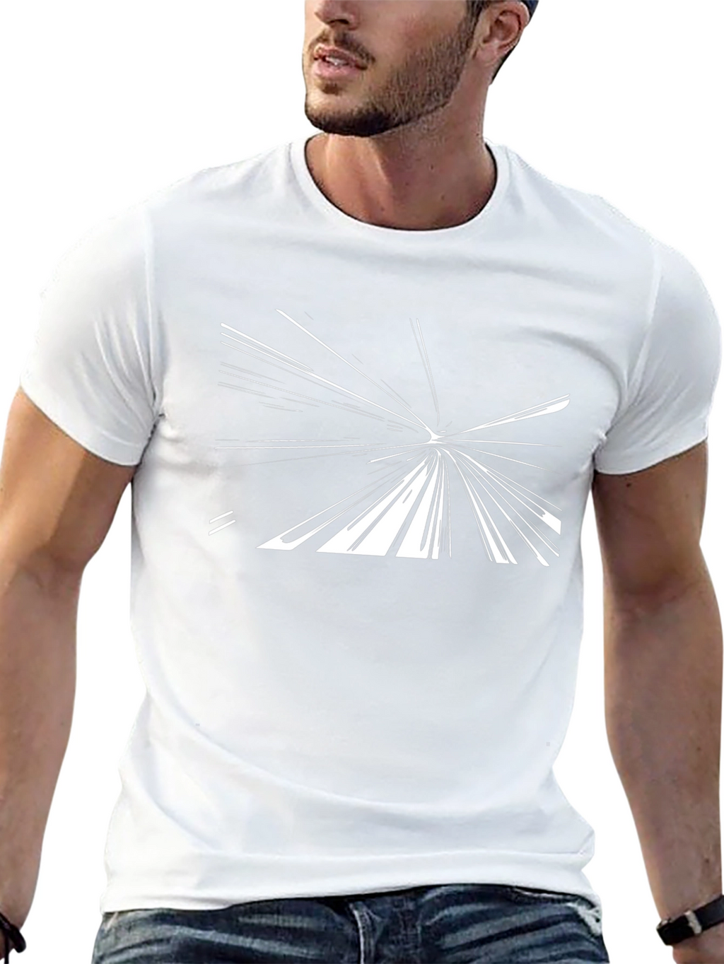 Modern Tunnel Graphic Tee - Black Cotton Blend