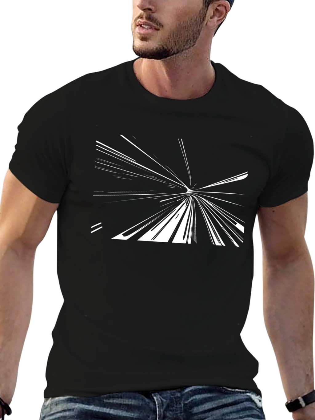 Modern Tunnel Graphic Tee - Black Cotton Blend
