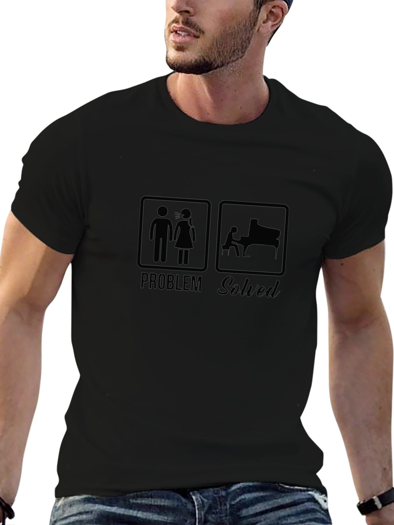 Problem Solved Piano Player Graphic T-Shirt