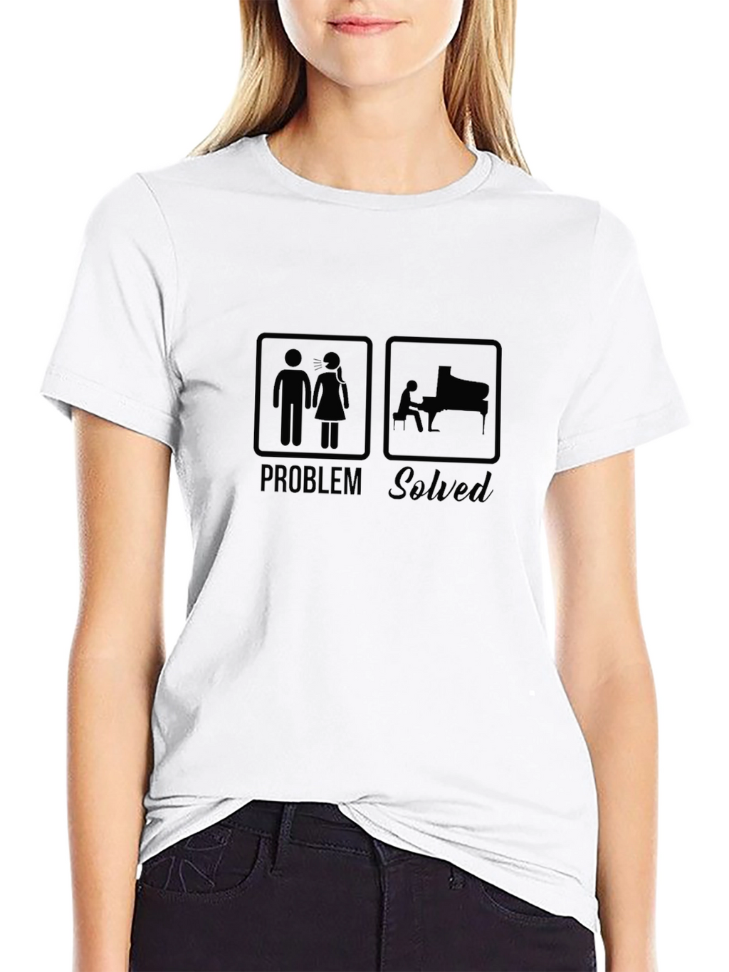 Problem Solved Piano Player Graphic T-Shirt