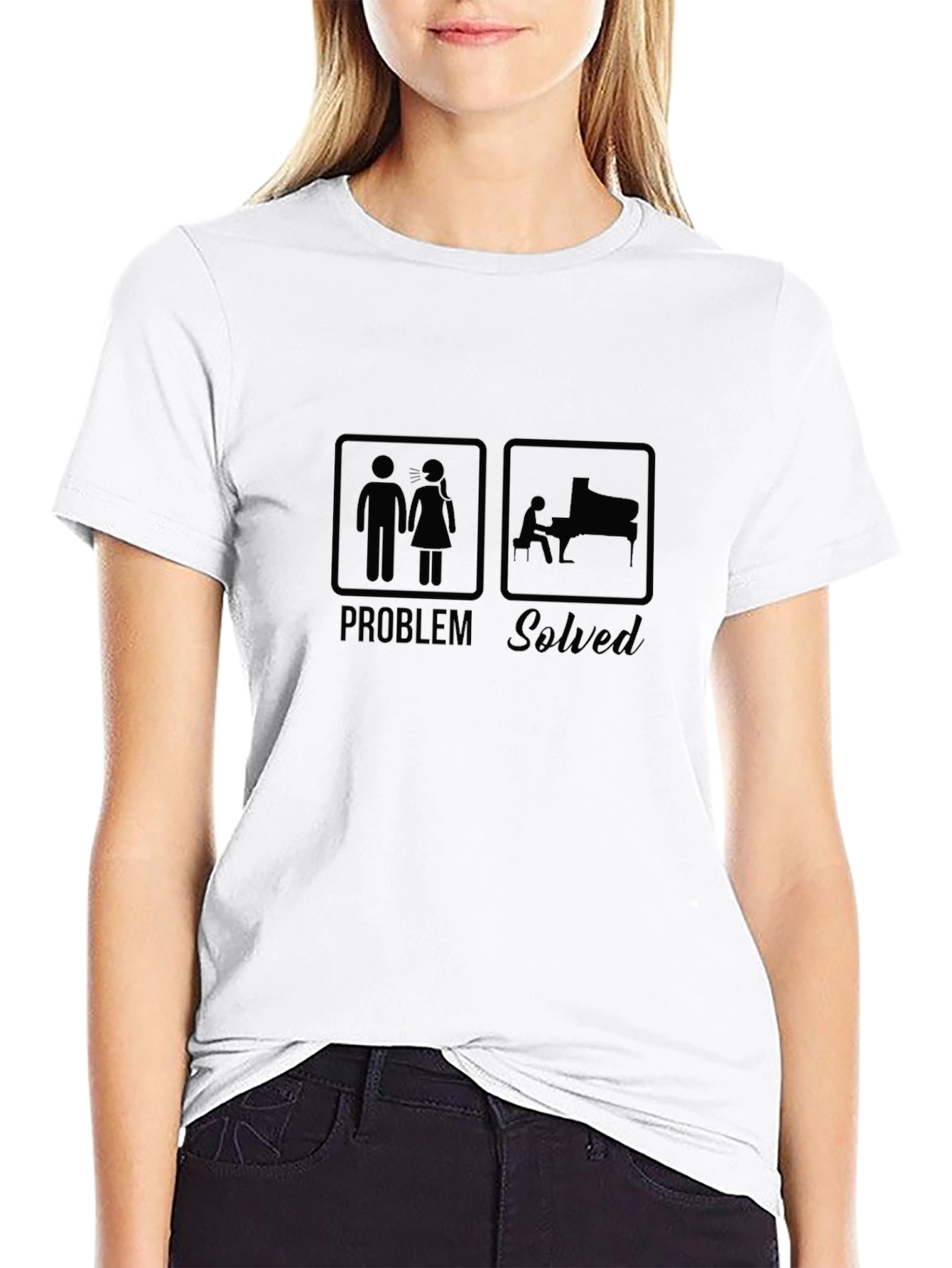 Problem Solved Piano Player Graphic T-Shirt