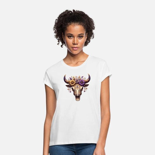 Boho Bull Skull with Floral – Western Bohemian