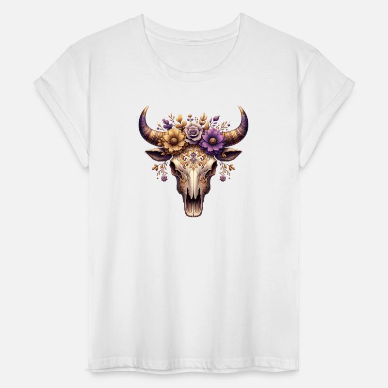 Boho Bull Skull with Floral – Western Bohemian