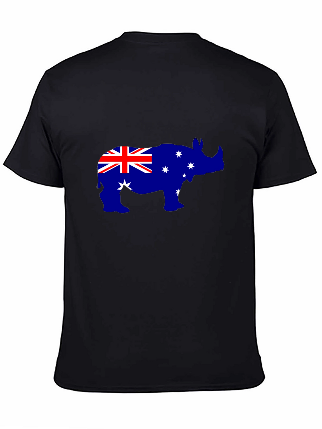 Australian Flag Rhino Black T-Shirt