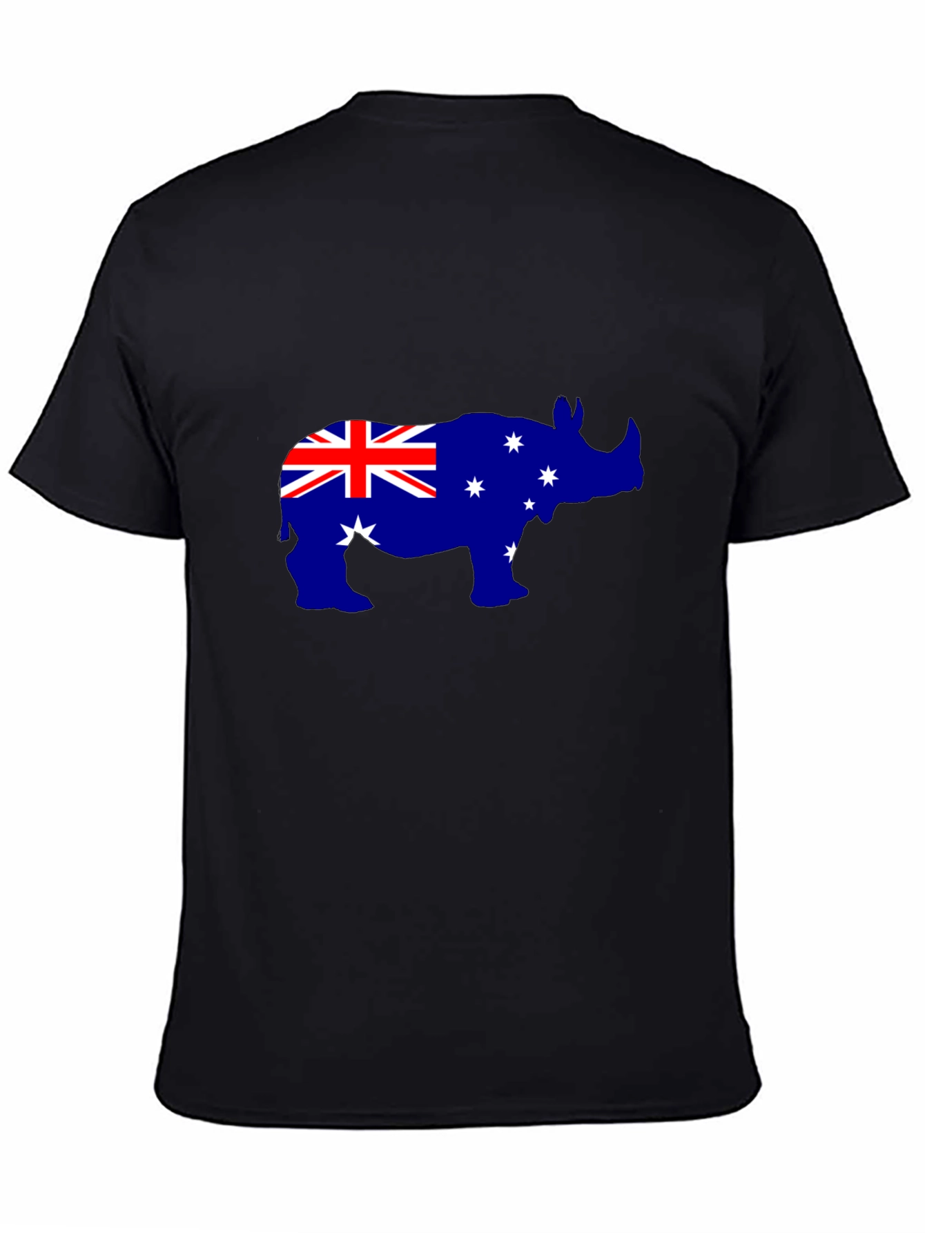 Australian Flag Rhino Black T-Shirt
