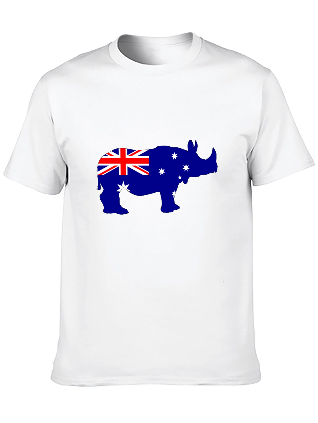Australian Flag Rhino Black T-Shirt