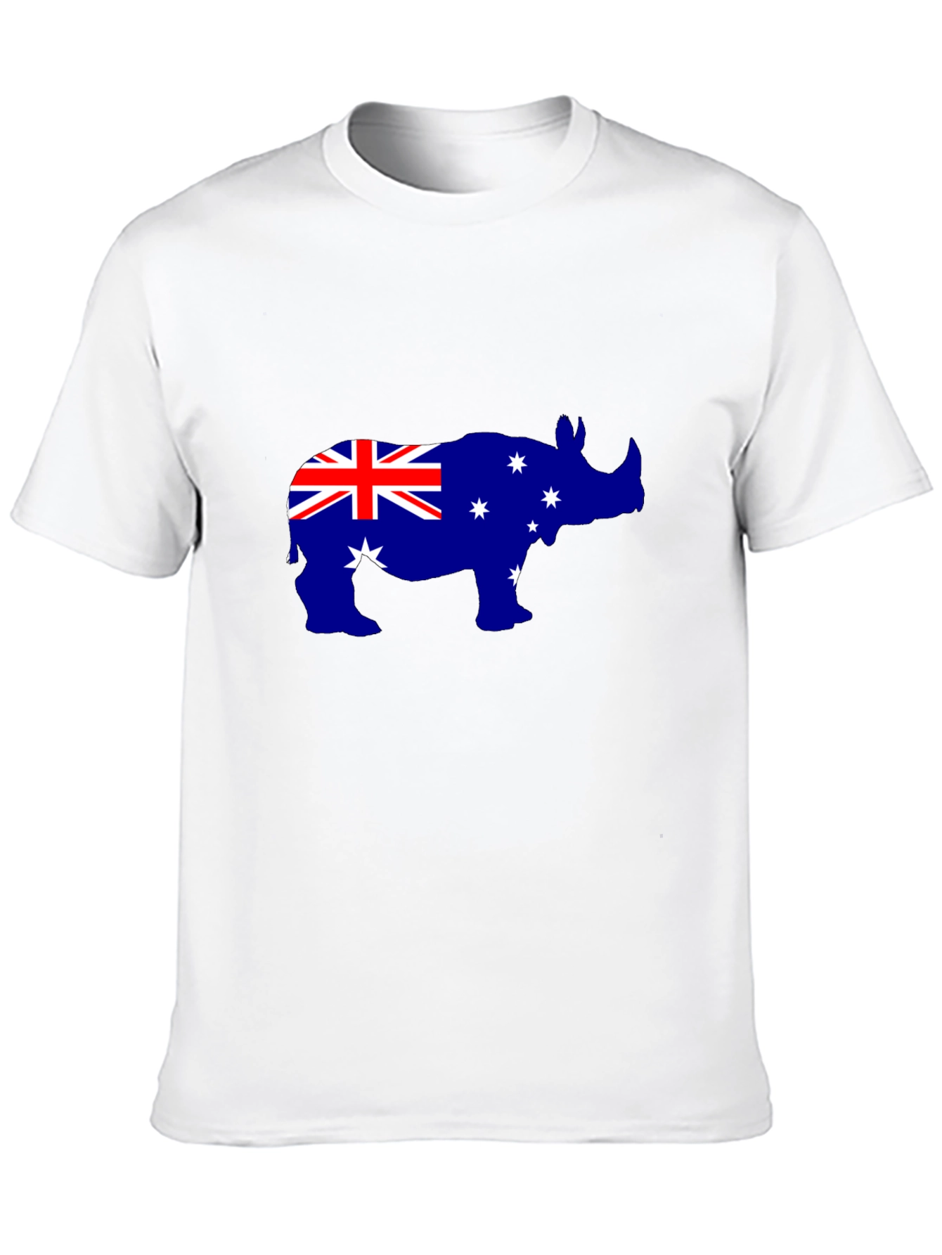 Australian Flag Rhino Black T-Shirt