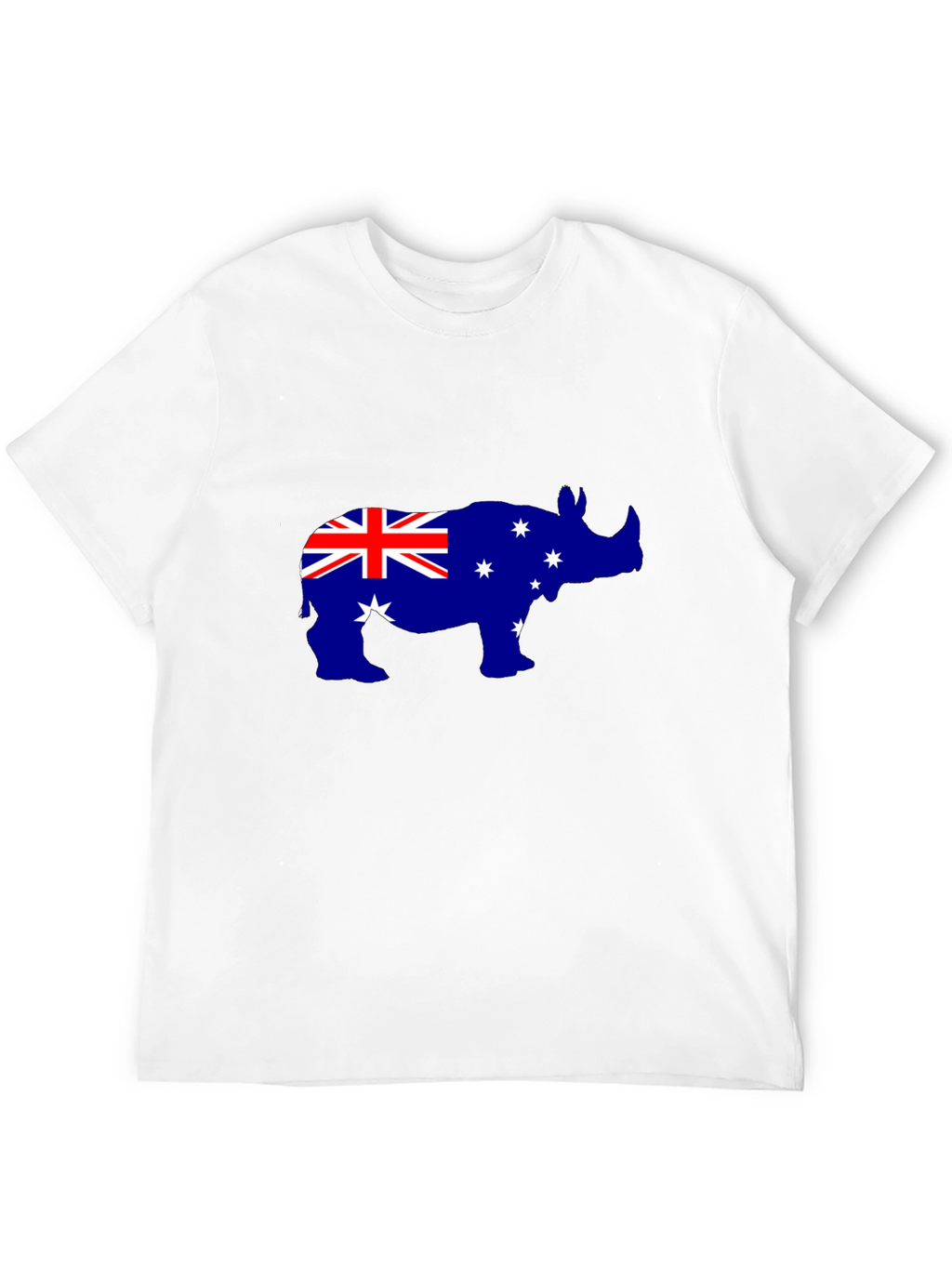 Australian Flag Rhino Black T-Shirt