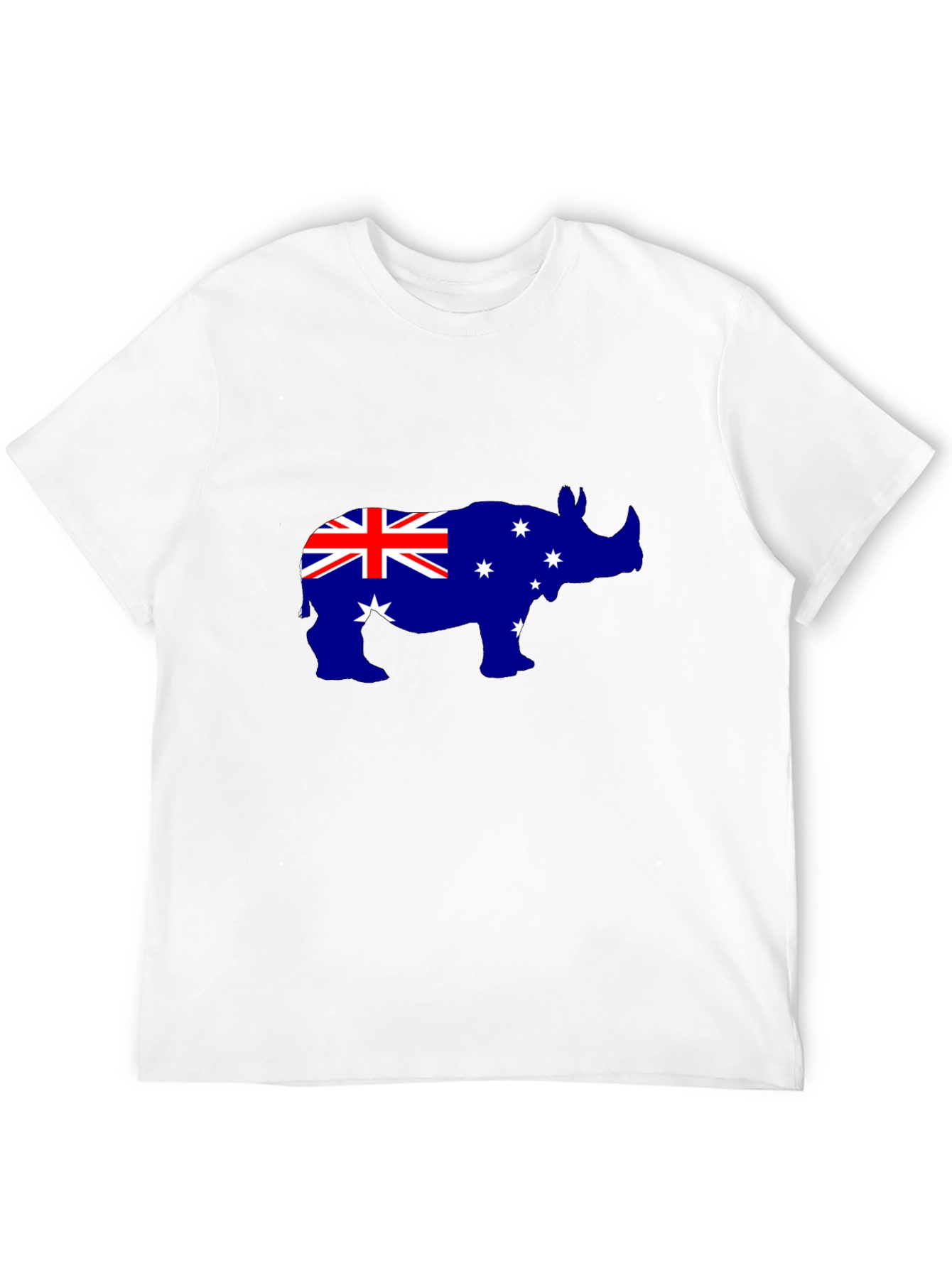 Australian Flag Rhino Black T-Shirt
